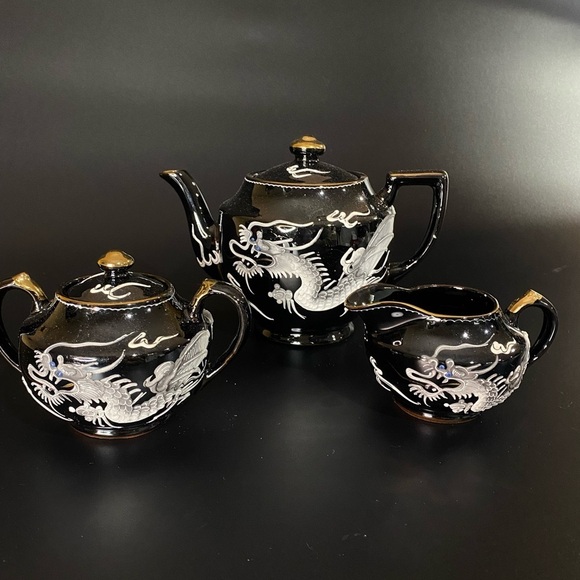 Vintage Japanese tea set of three - Picture 2 of 14